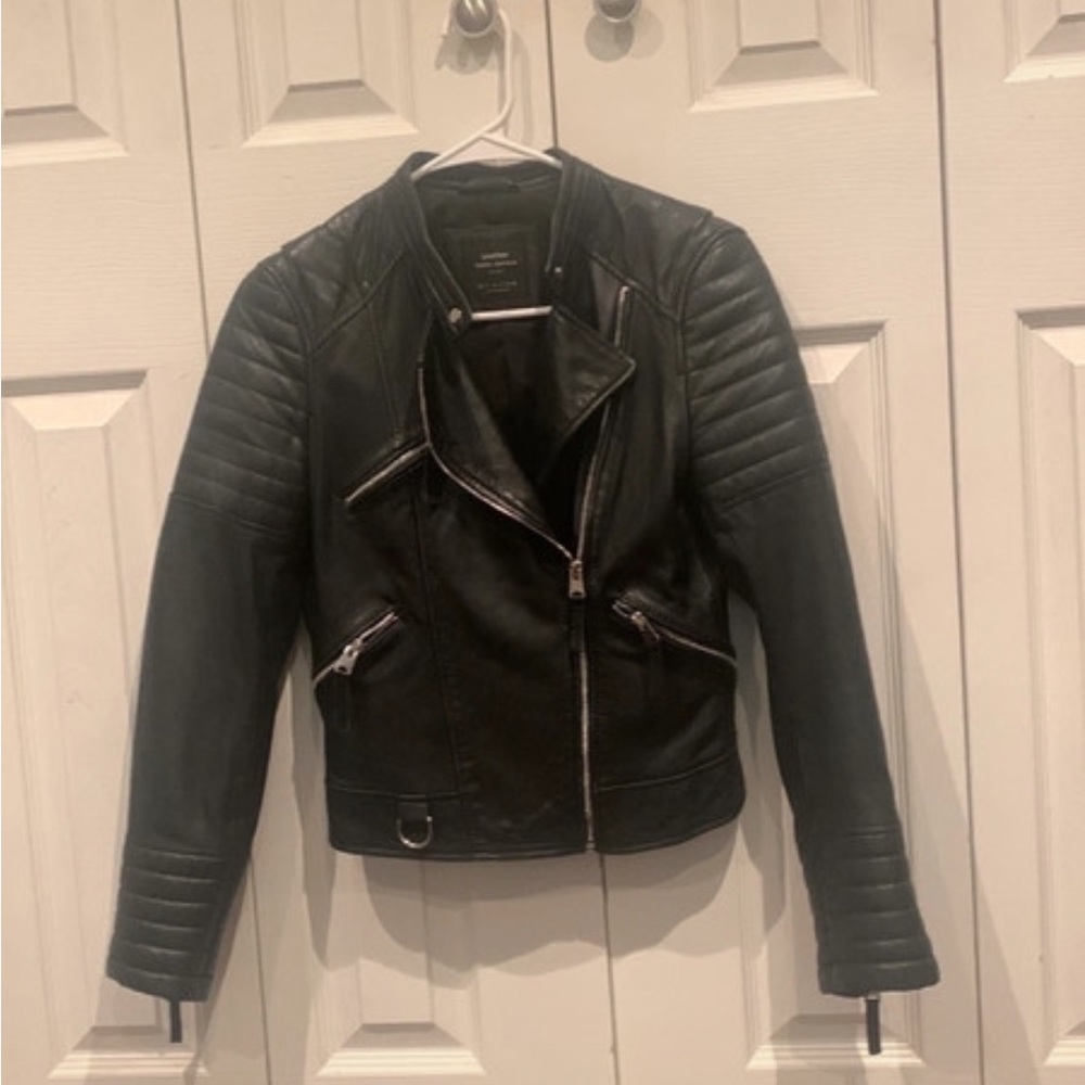 Zara real leather jacket